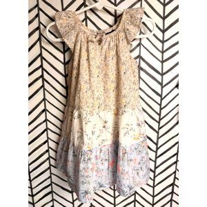 Baby Gap Blue Cream Floral Lined Cotton Maxi Dress Toddler Girls 2T 5059
